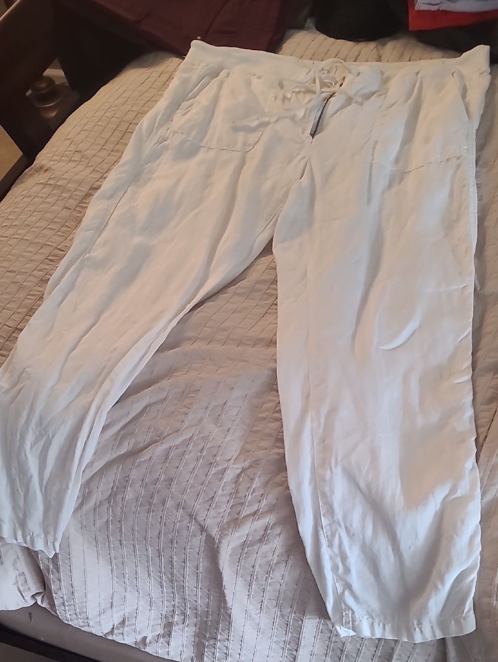 Lou & Grey White linen pants